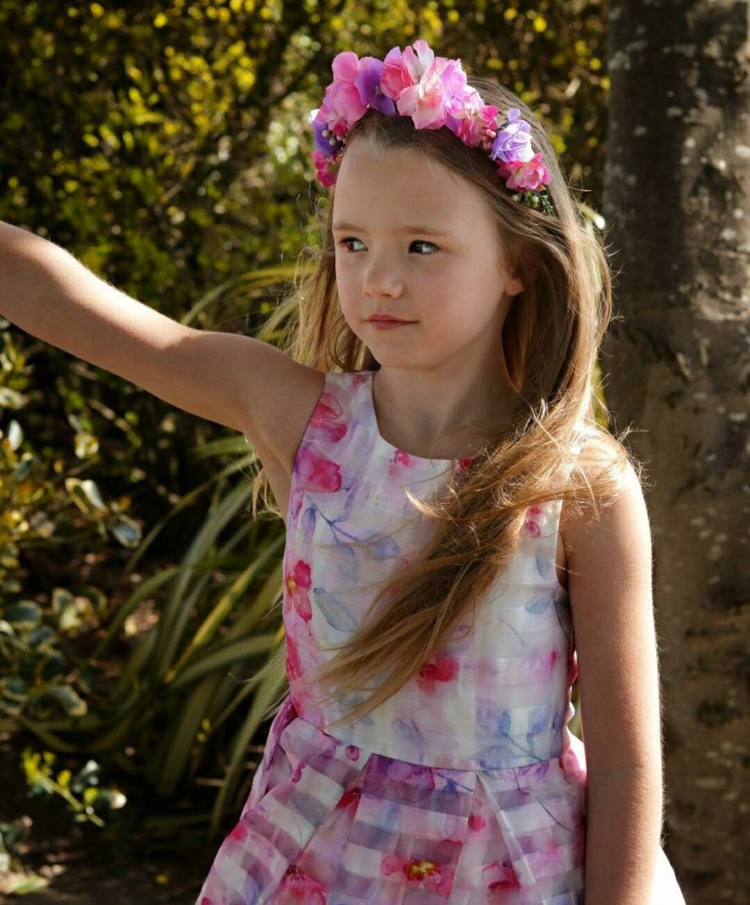 Child's Flower Headband, Pink and Purple