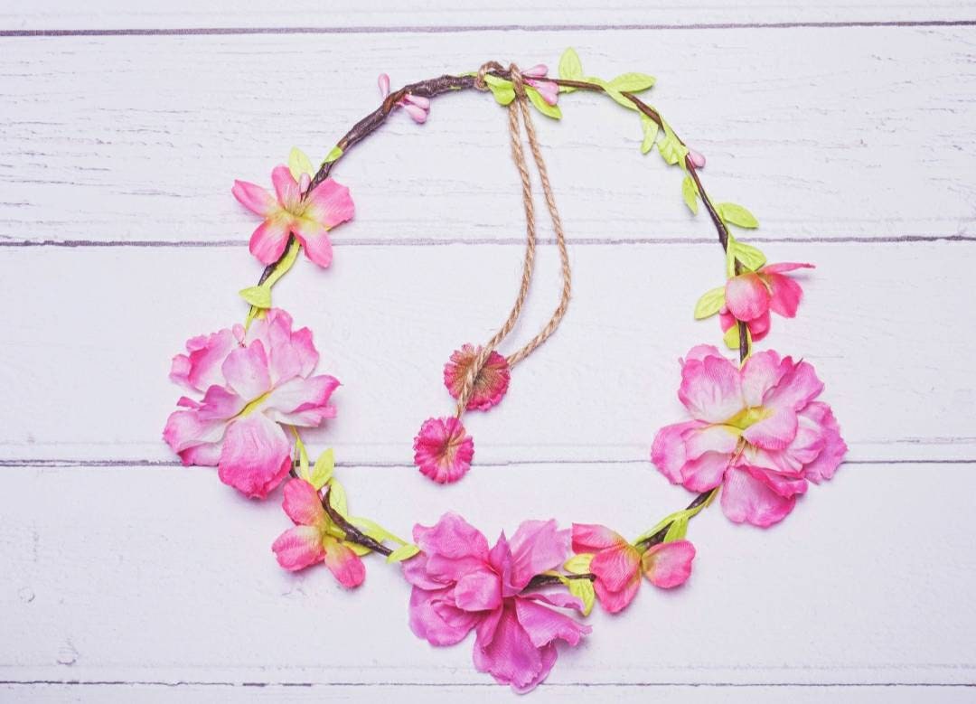 Adjustable Hand Crafted Flower Crown, headband, Available in 10 different Colours