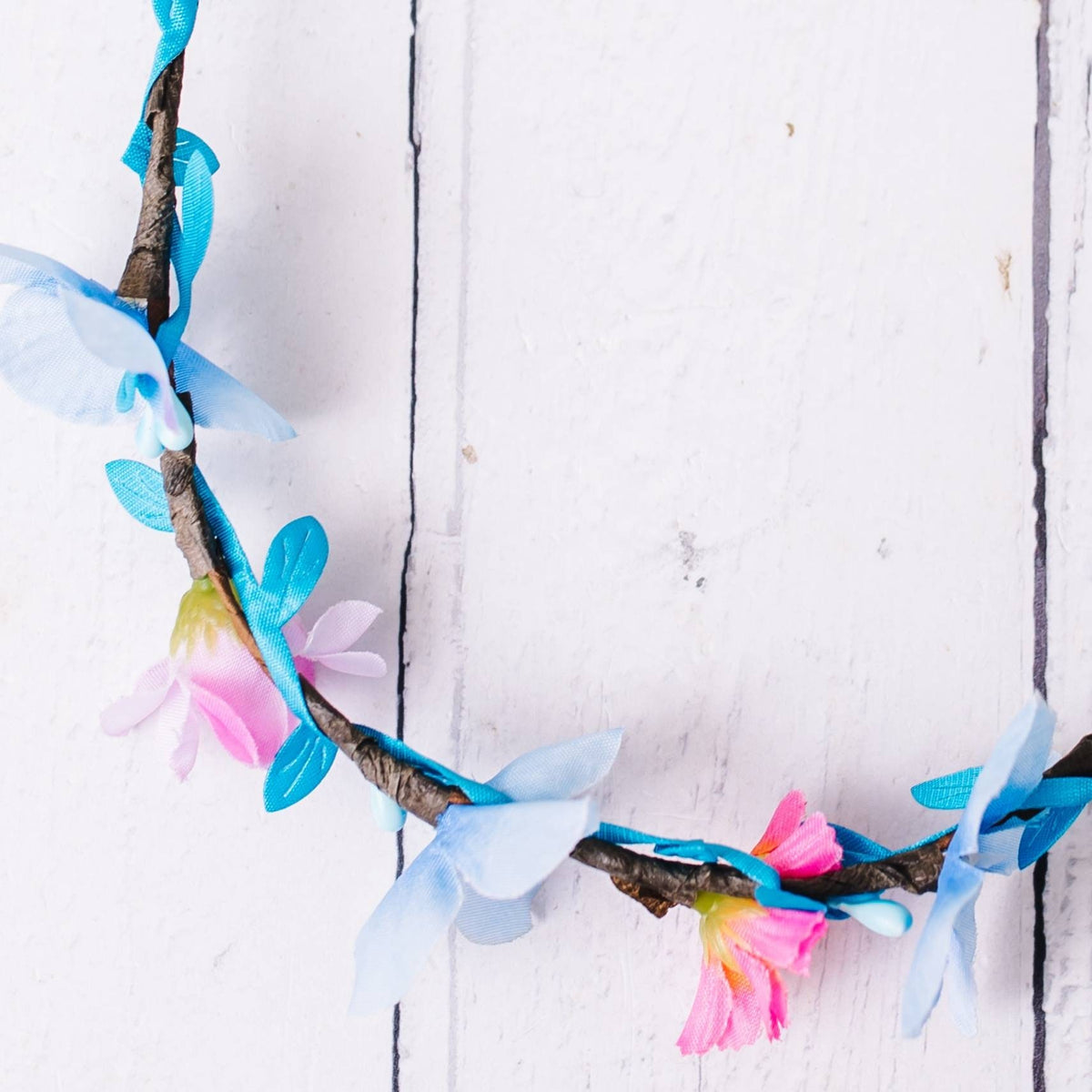 Blue and Pink Festival Flower Crown
