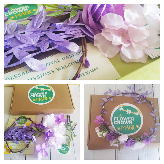 Children’s DIY Flower Crown Making kit & Video Guide, in choice of 10 colours