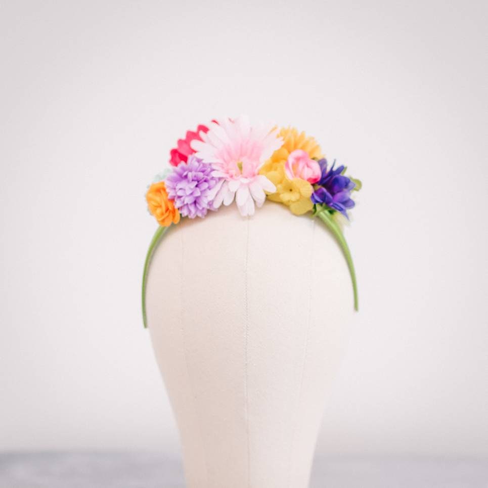 Multi-Coloured Flower Headband