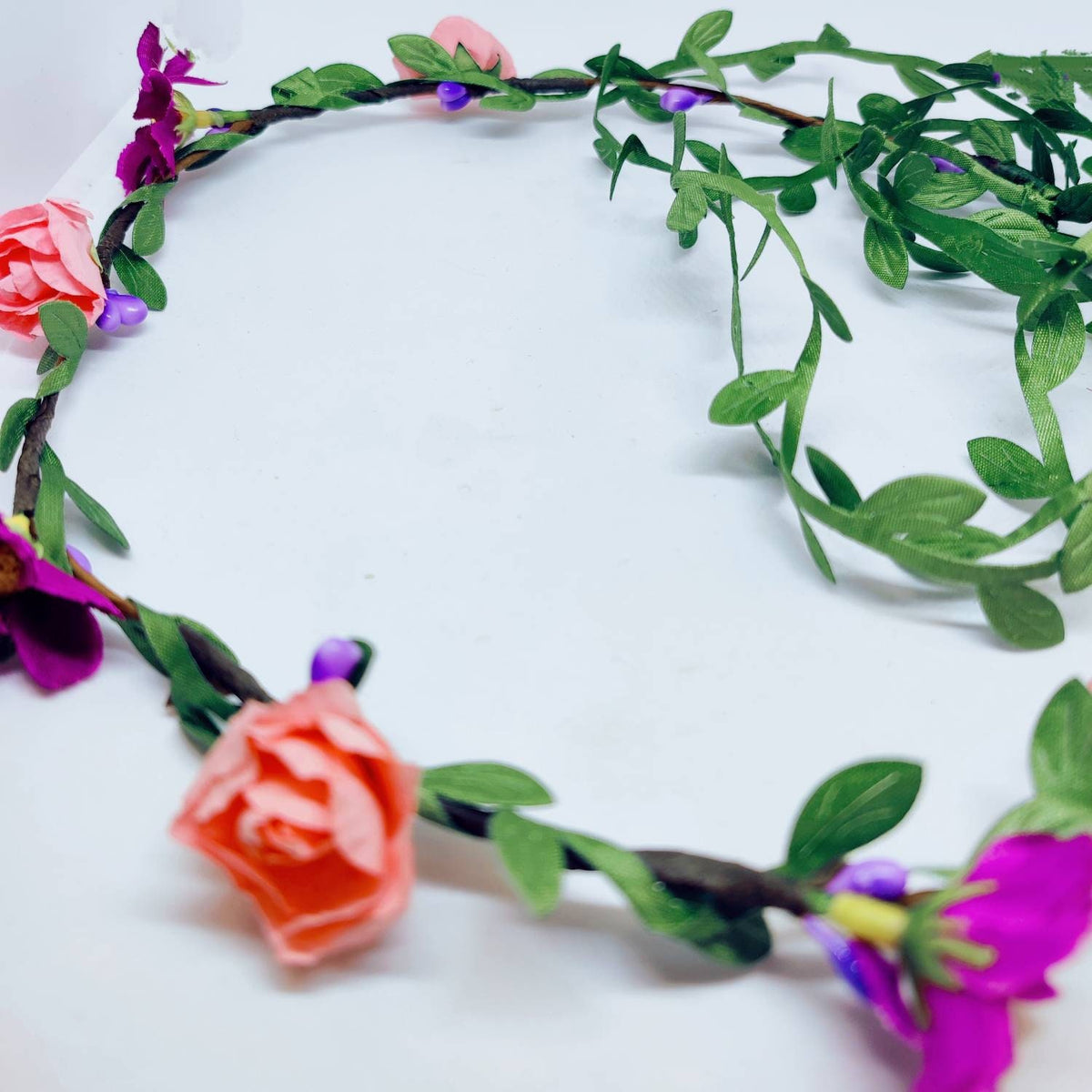 Purple and Pink Daisy, Rose Hair Garland