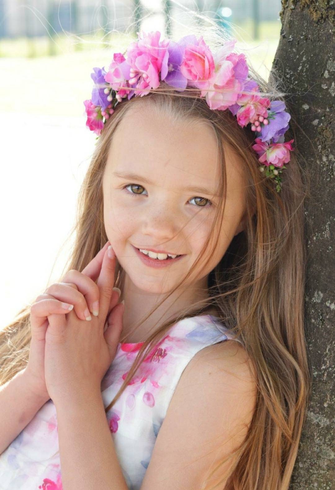 Child's Flower Headband, Pink and Purple