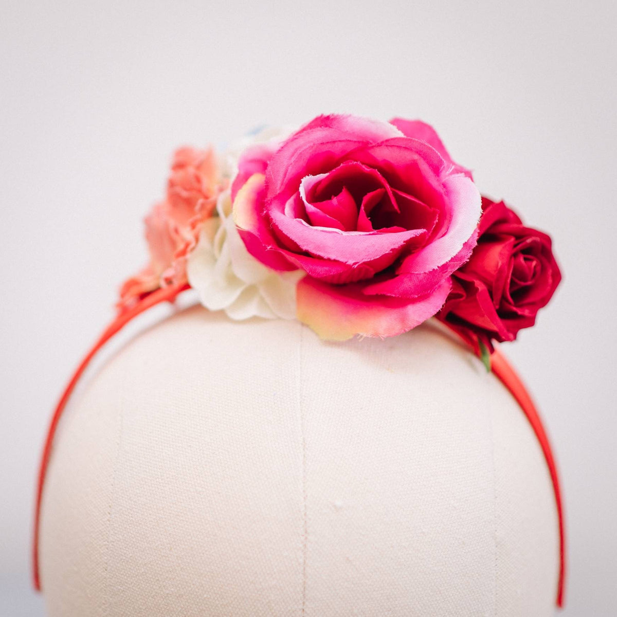 Orange, Pink and Red Flower Headband