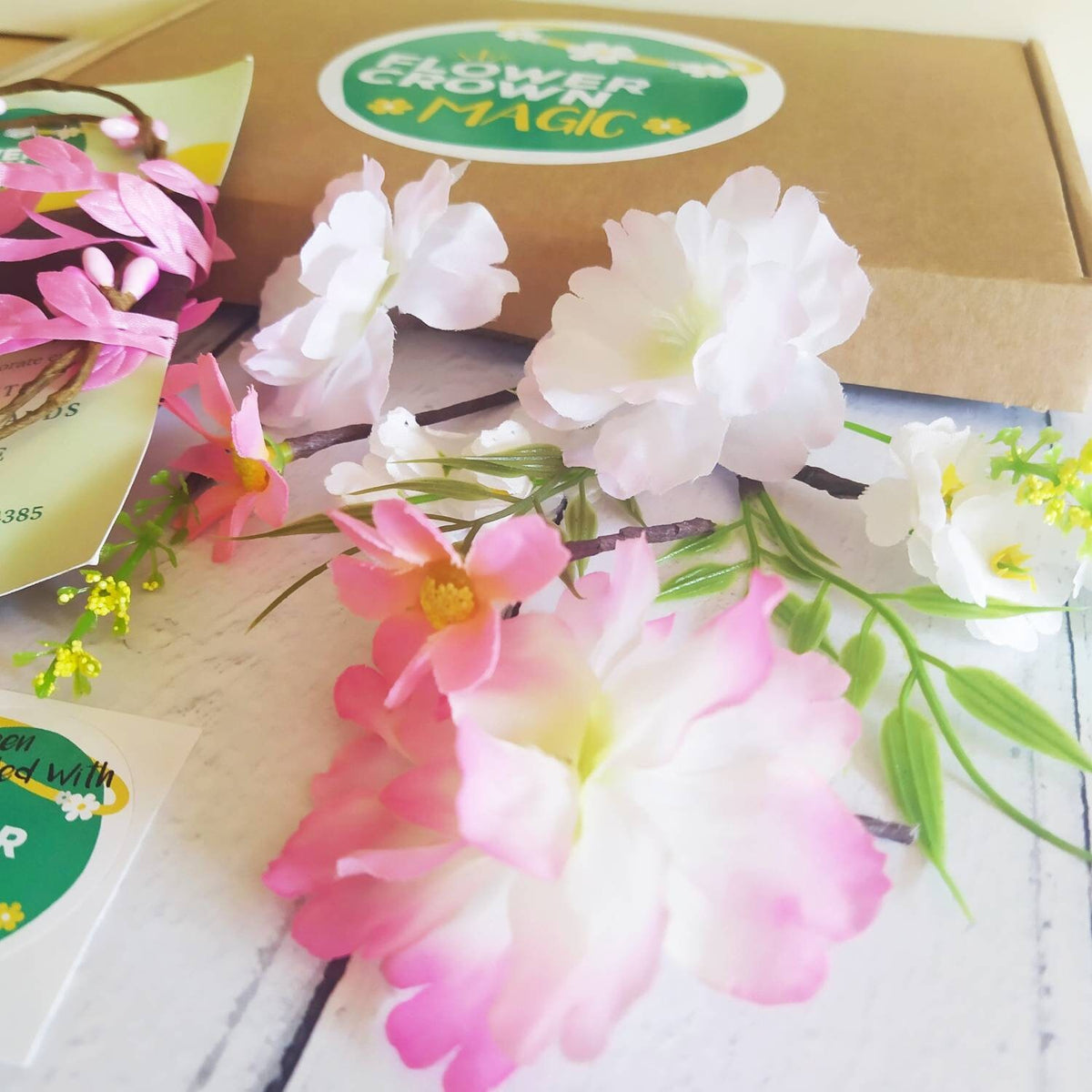 Pink Flower Crown Making Kit for Children