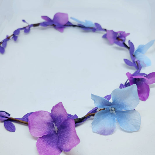 Purple and Blue Flower crown, hair garland