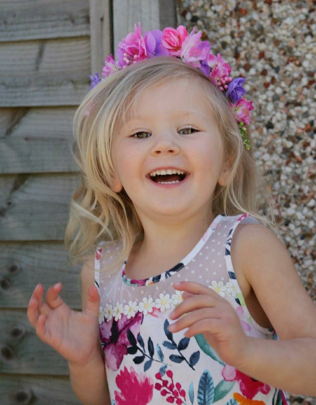 Child's Flower Headband, Pink and Purple