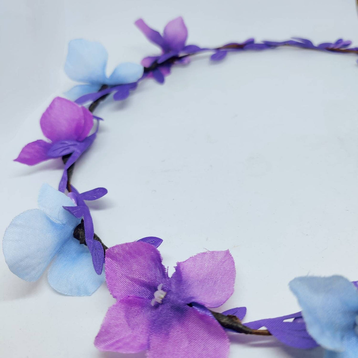 Purple and Blue Flower crown, hair garland