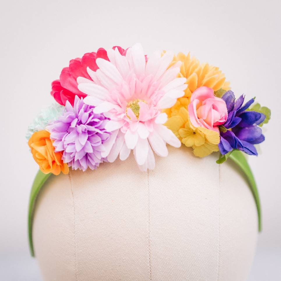 Multi-Coloured Flower Headband