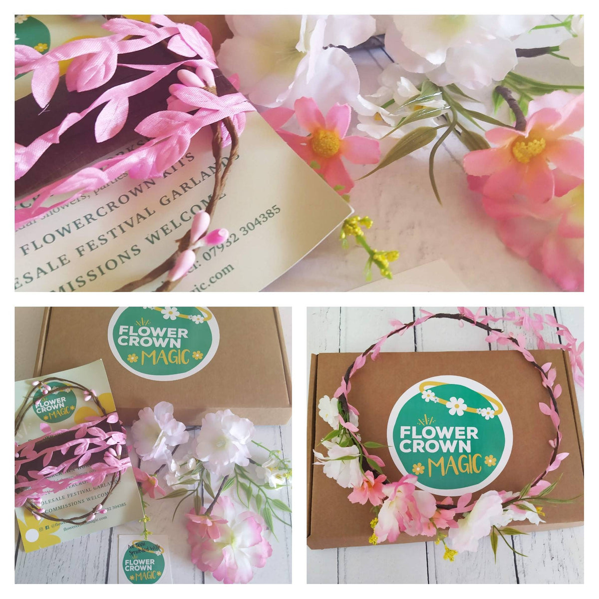 Children’s DIY Flower Crown Making kit & Video Guide, in choice of 10 colours