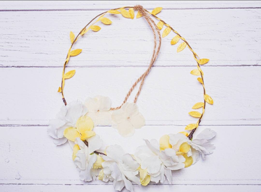 Adjustable Flower Crown, delicate artificial flower garland. Available in 10 Colours. Perfect for festivals, weddings & special occasions