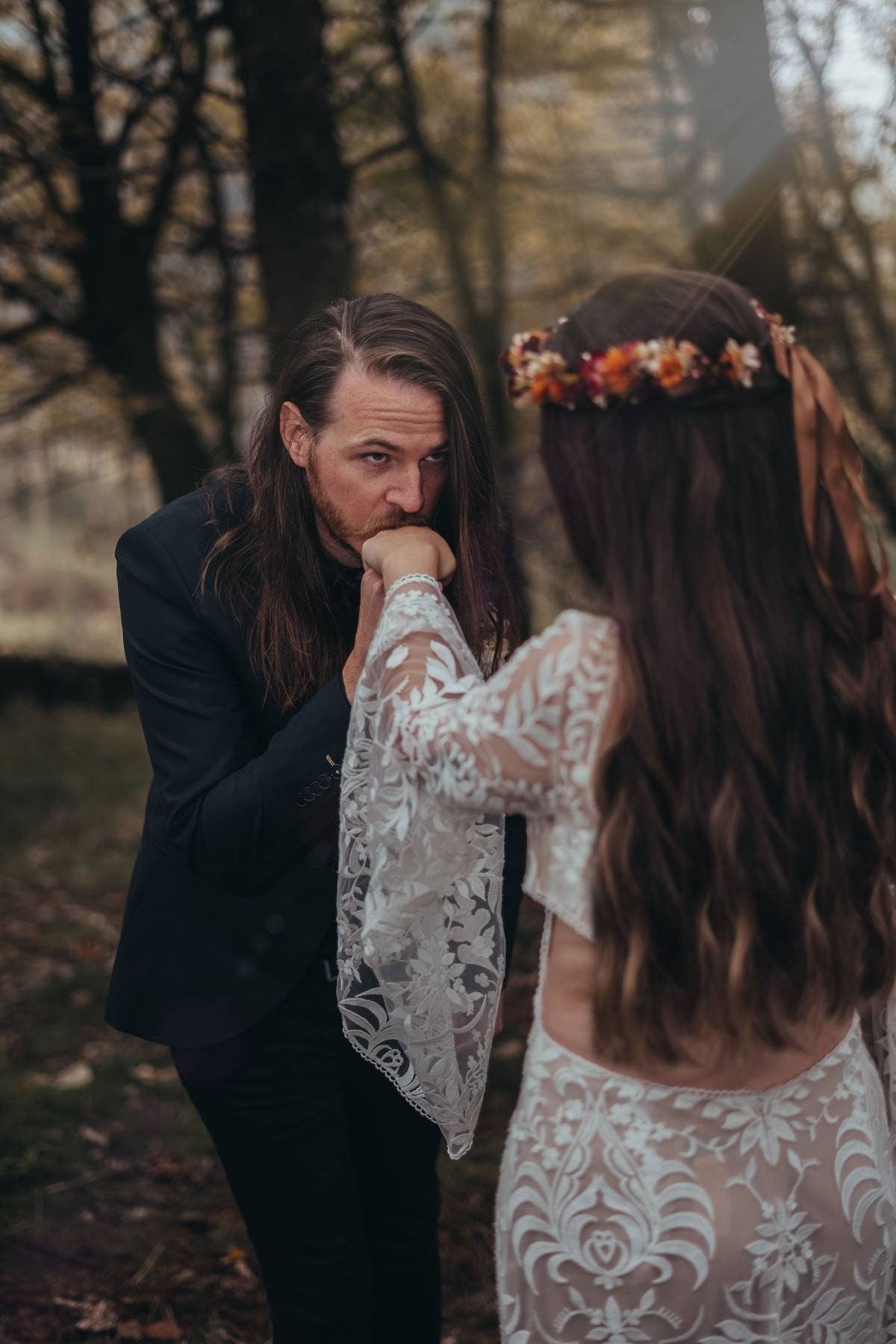 Autumn Flower crown, whimsical wedding headpiece. Aerin design