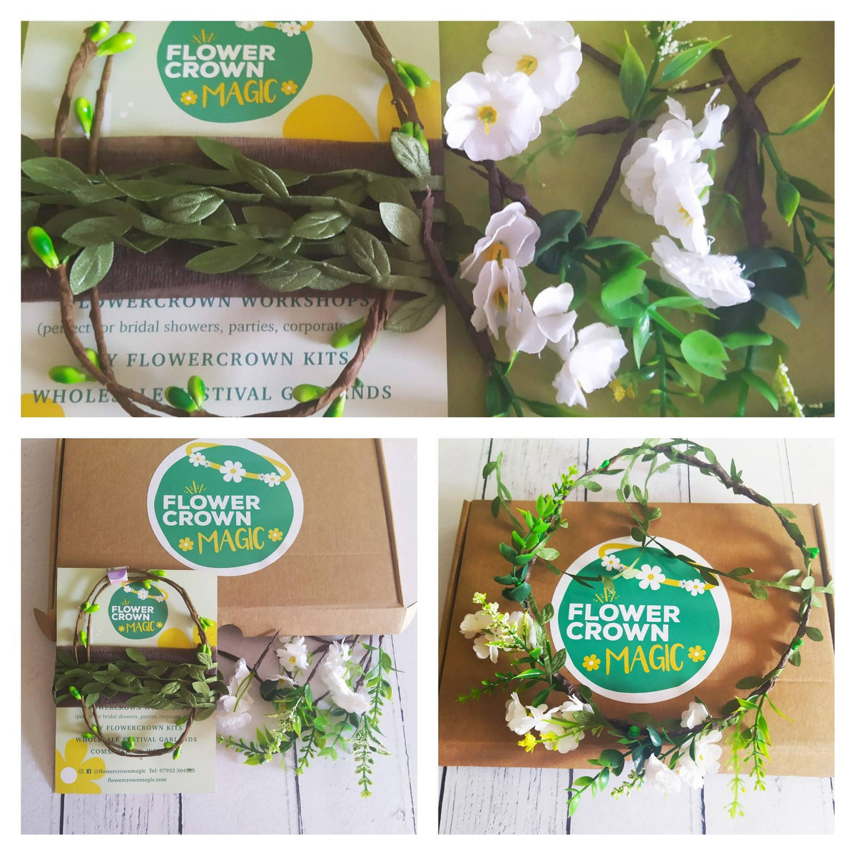Children’s DIY Flower Crown Making kit & Video Guide, in choice of 10 colours