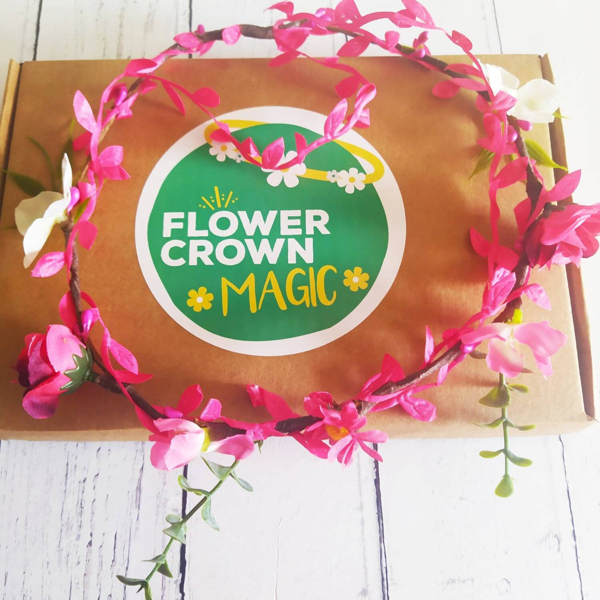 Flower crown kit for children, Atomic Pink, perfect Christmas gift