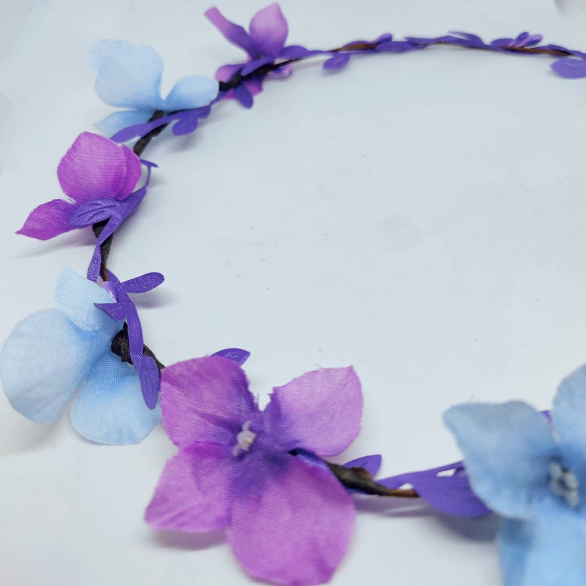 Purple and Blue Flower crown, hair garland