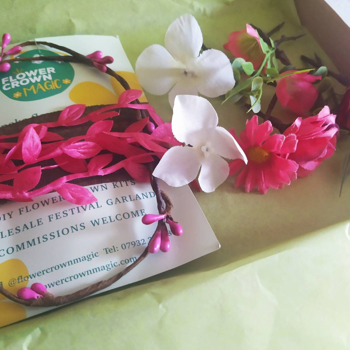 Flower crown kit for children, Atomic Pink, perfect Christmas gift