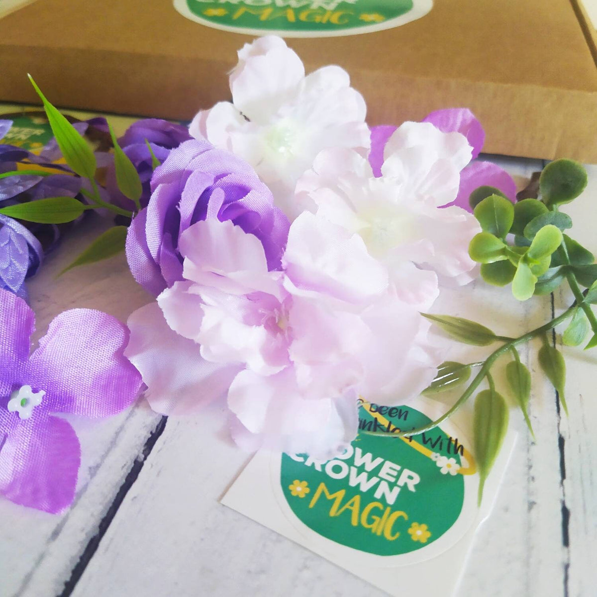 Children’s DIY Flower Crown Making kit & Video Guide, Child’s DIY Floral Garland, Lush Lilac, Flower headband DIY craft pack