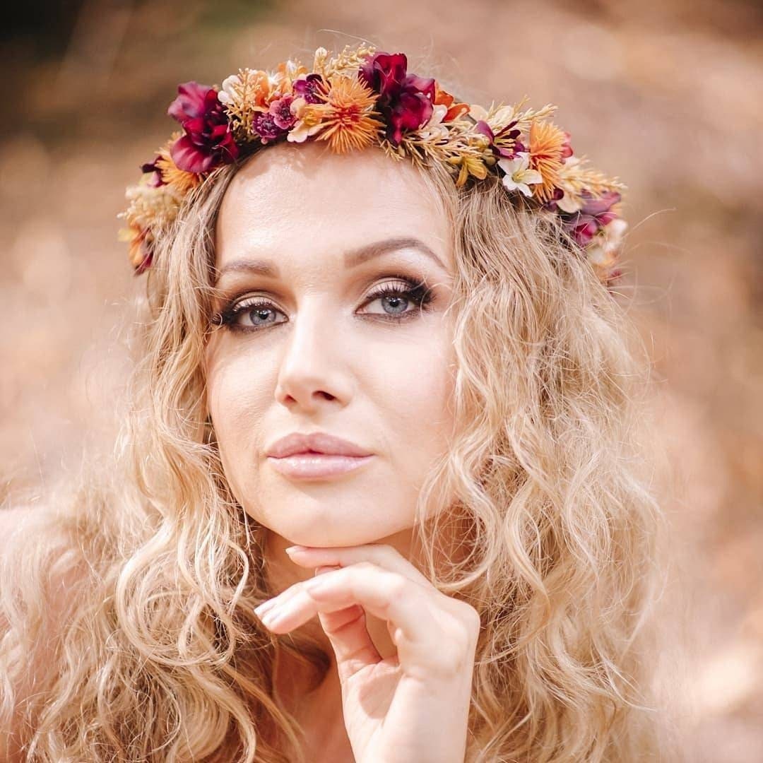 Autumn Flower crown, whimsical wedding headpiece. Aerin design