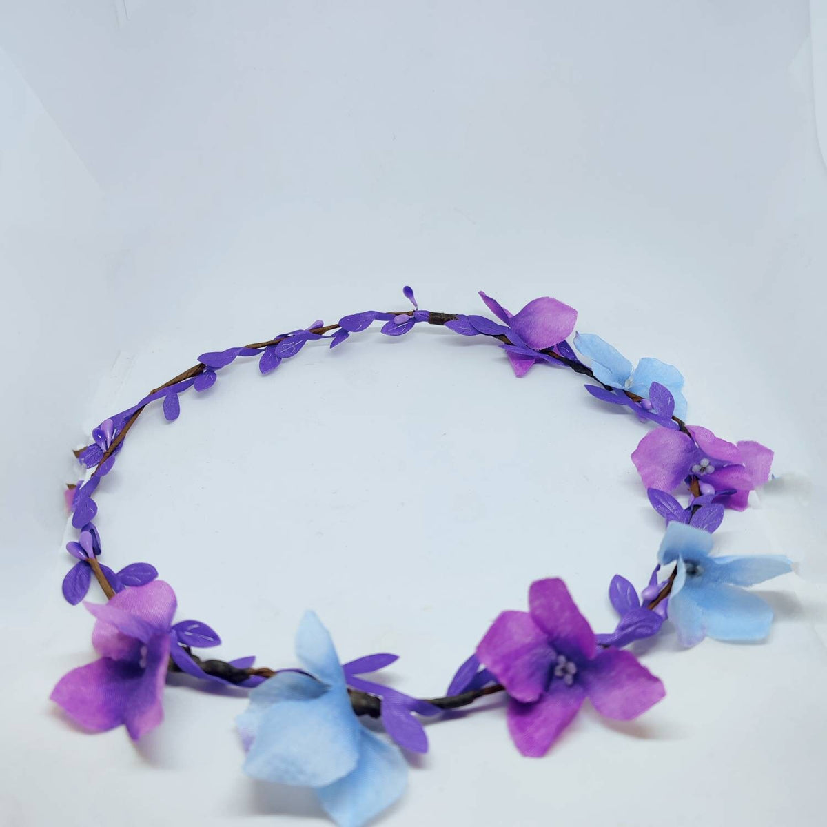 Purple and Blue Flower crown, hair garland