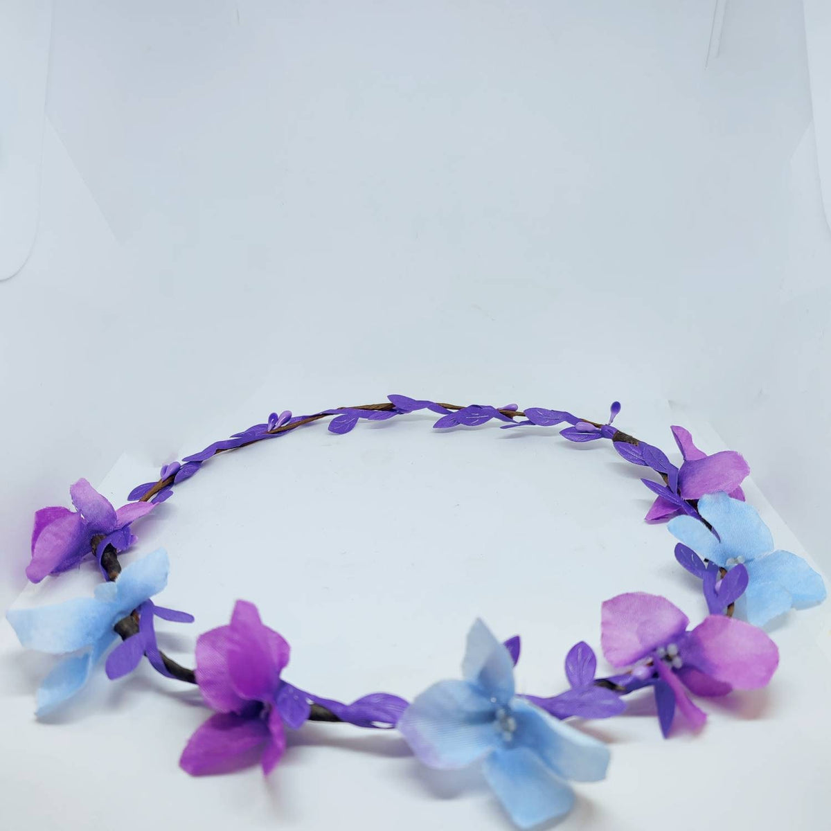 Purple and Blue Flower crown, hair garland