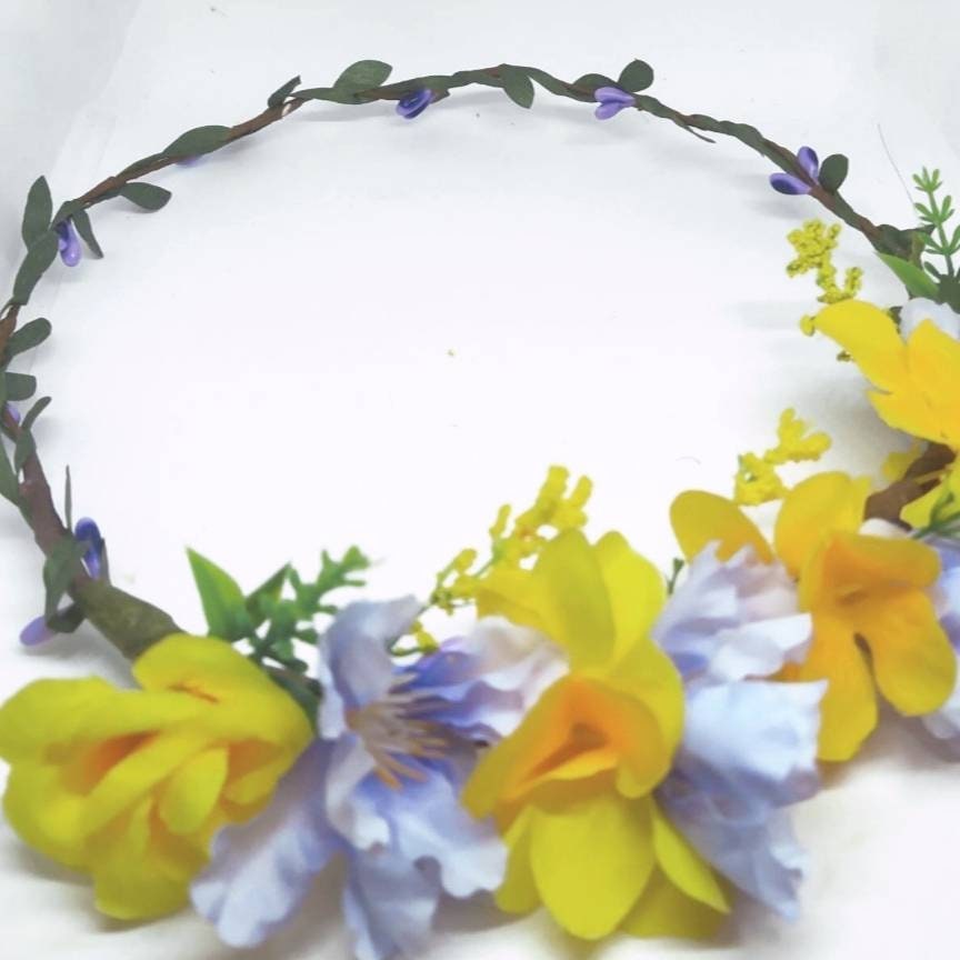 Lilac & lemon adjustable Flower Crown.