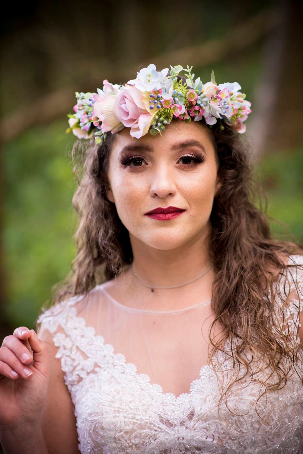 Flower crown, pastel coloured, delicate, bridal flowercrown