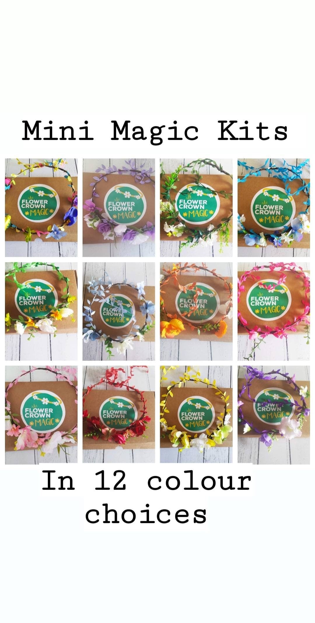 Children's DIY Flower Crown Making Kit & Video Guide, Child's DIY Floral Garland, Rainbow Razzmatazz Flower Headband kit