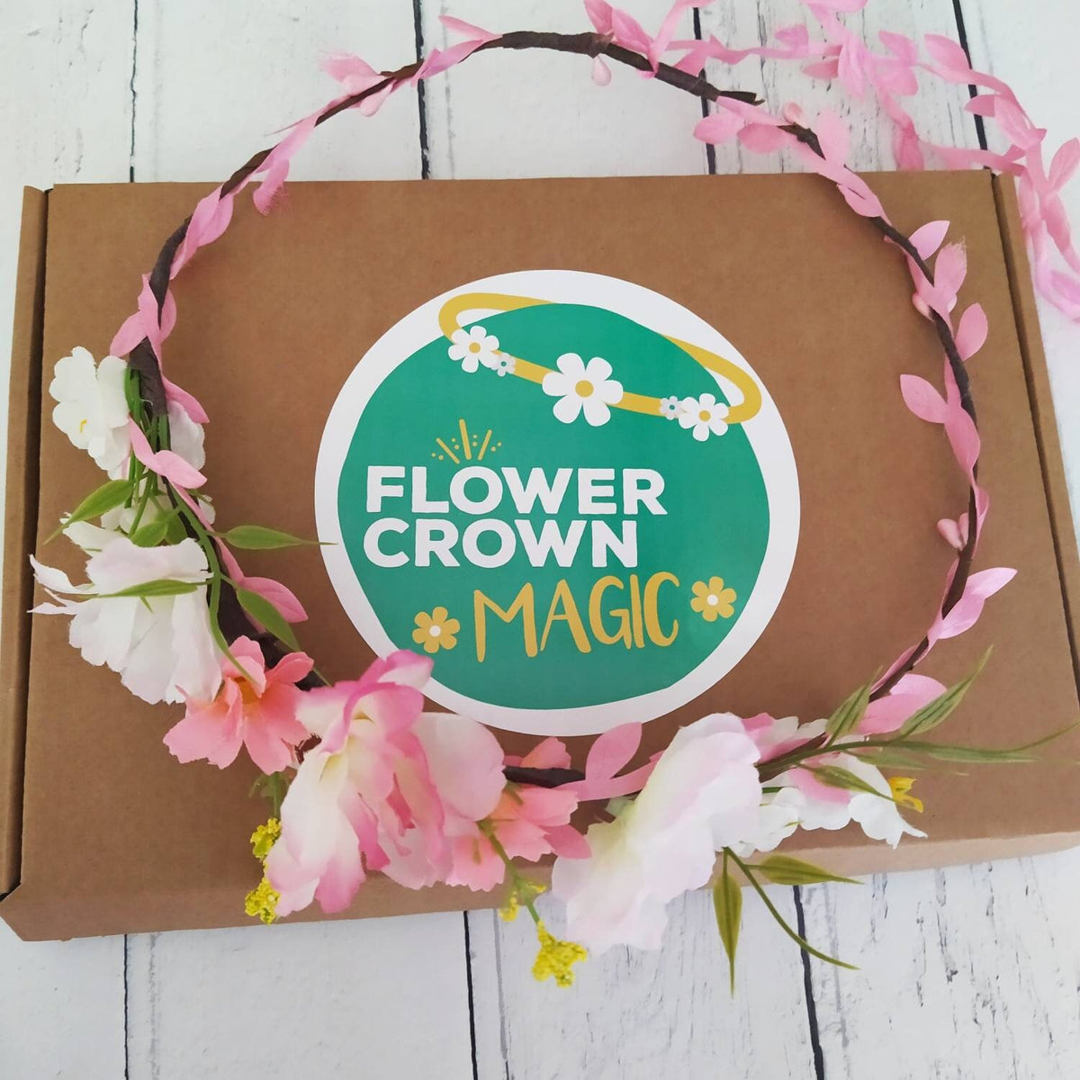 Pink Flower Crown Making Kit for Children