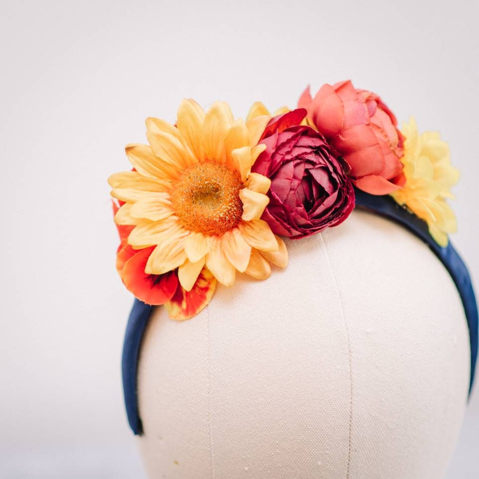 Red, Orange and Yellow Flower Headband