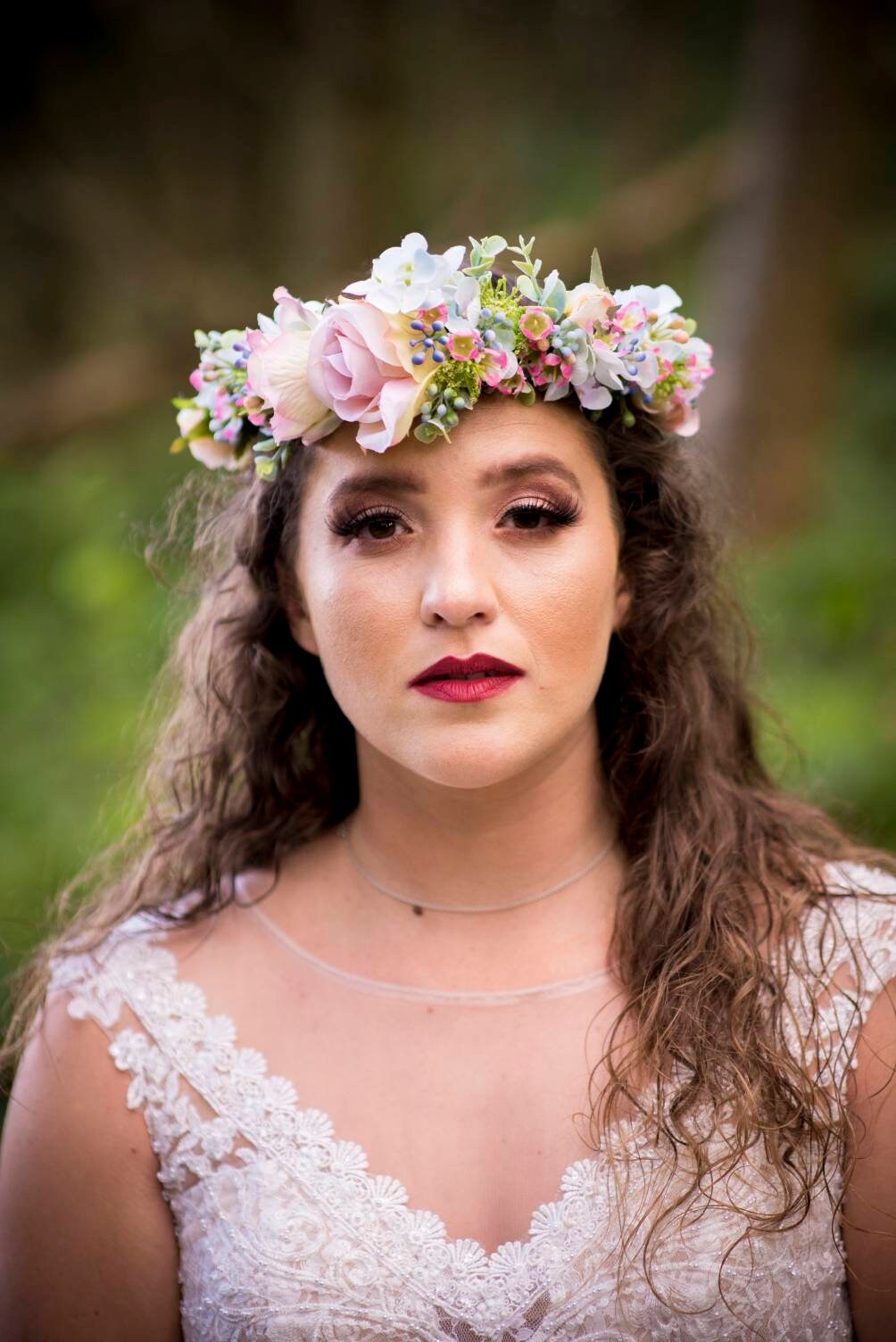 Flower crown, pastel coloured, delicate, bridal flowercrown