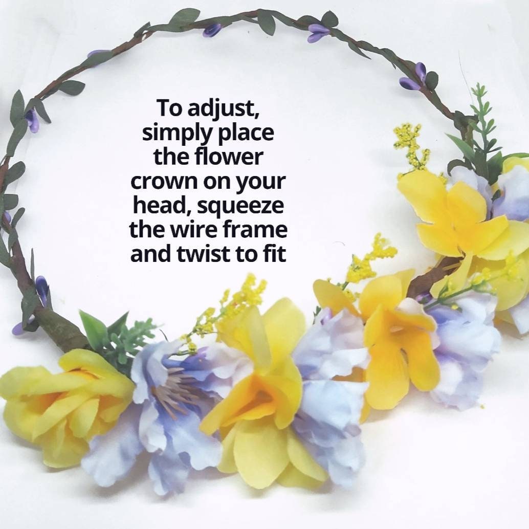 Lilac & lemon adjustable Flower Crown.