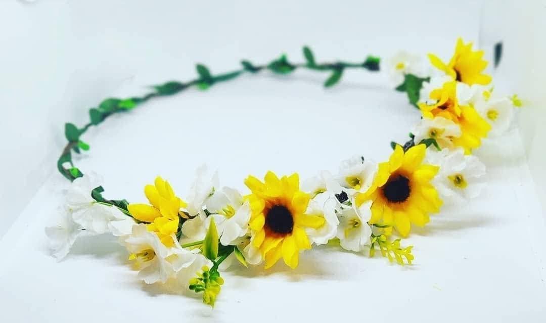 Sunflower Crown, festival garland, summer flower crown