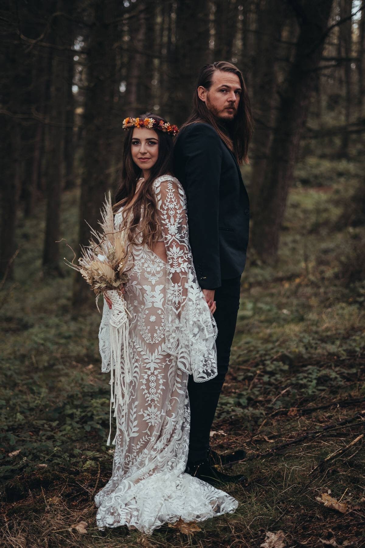 Autumn Flower crown, whimsical wedding headpiece. Aerin design