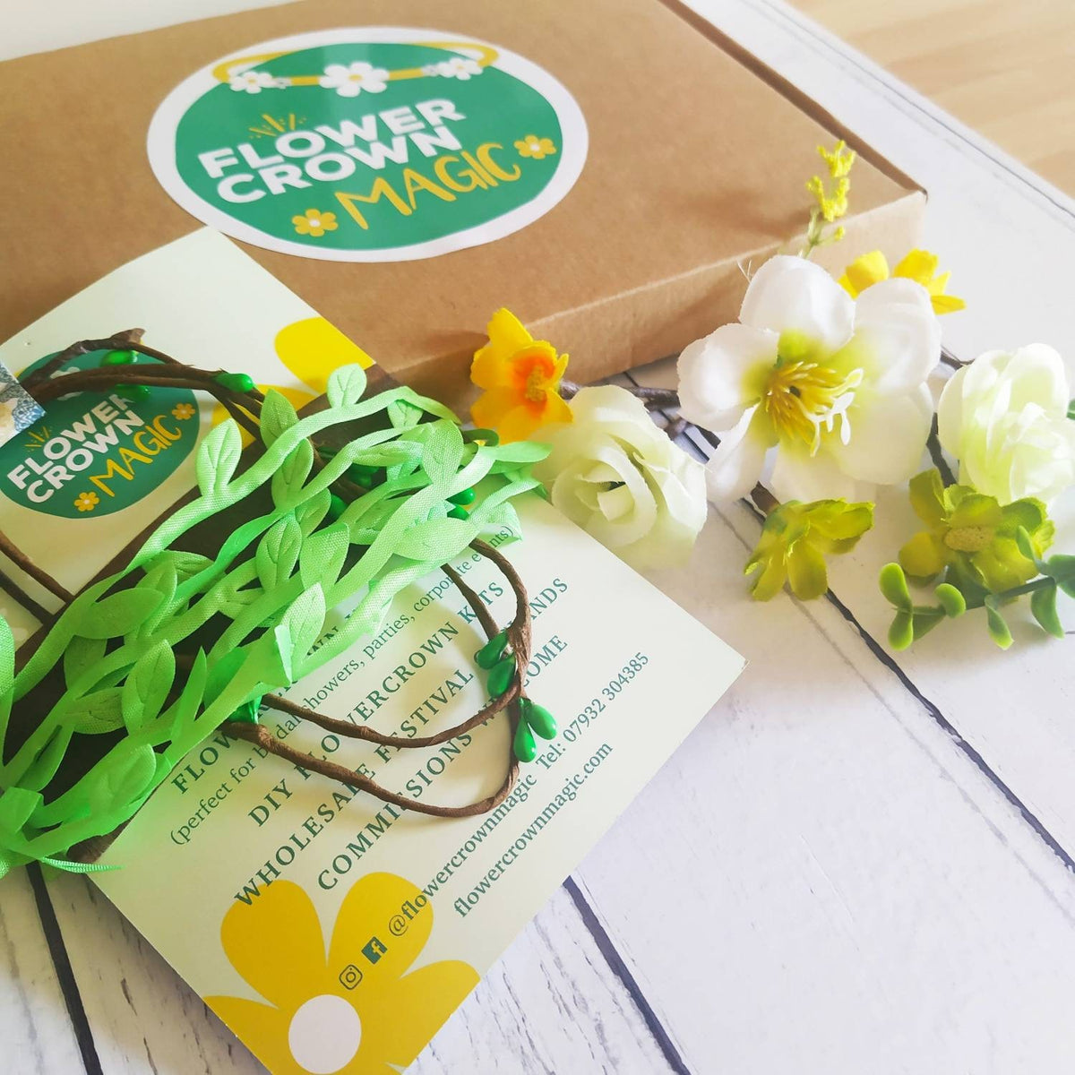 Children’s DIY Flower Crown Making kit & Video Guide, Child’s DIY Floral Garland, Luscious Lime, Flower headband DIY craft pack
