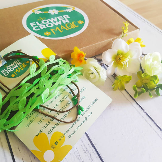 Children’s DIY Flower Crown Making kit & Video Guide, Child’s DIY Floral Garland, Luscious Lime, Flower headband DIY craft pack