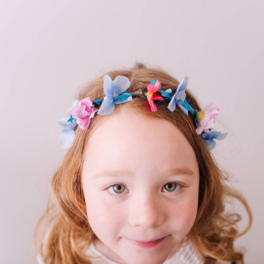 Blue and Pink Festival Flower Crown