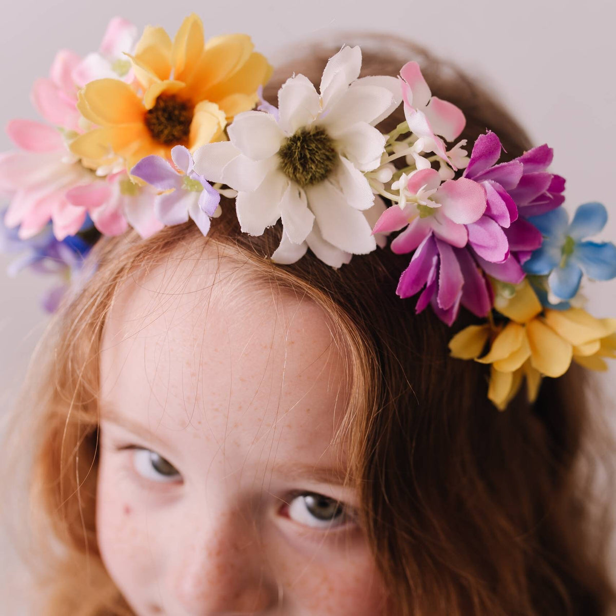 Flower Headband, Pastel Rainbow Summer Hairband