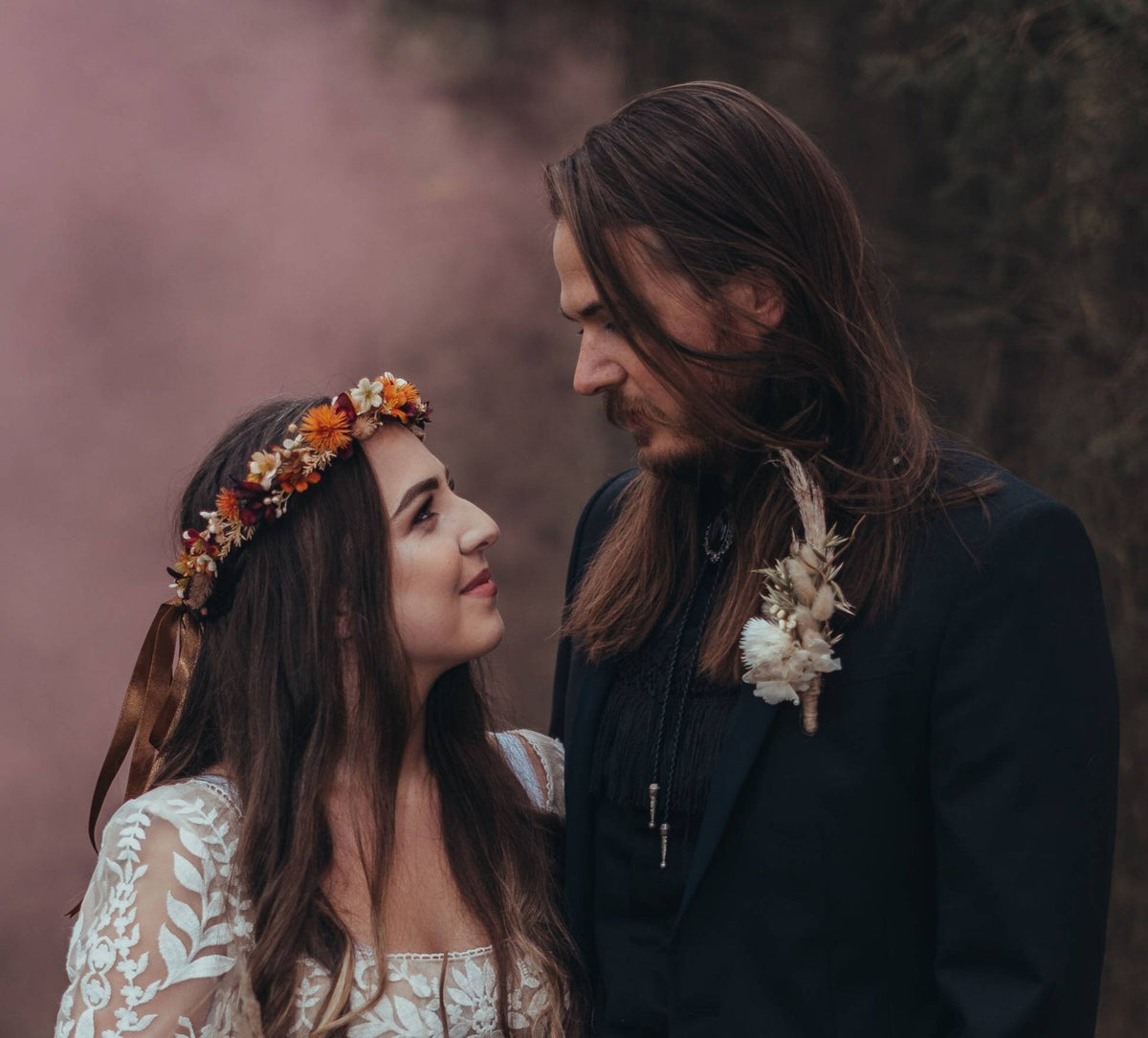Autumn Flower crown, whimsical wedding headpiece. Aerin design