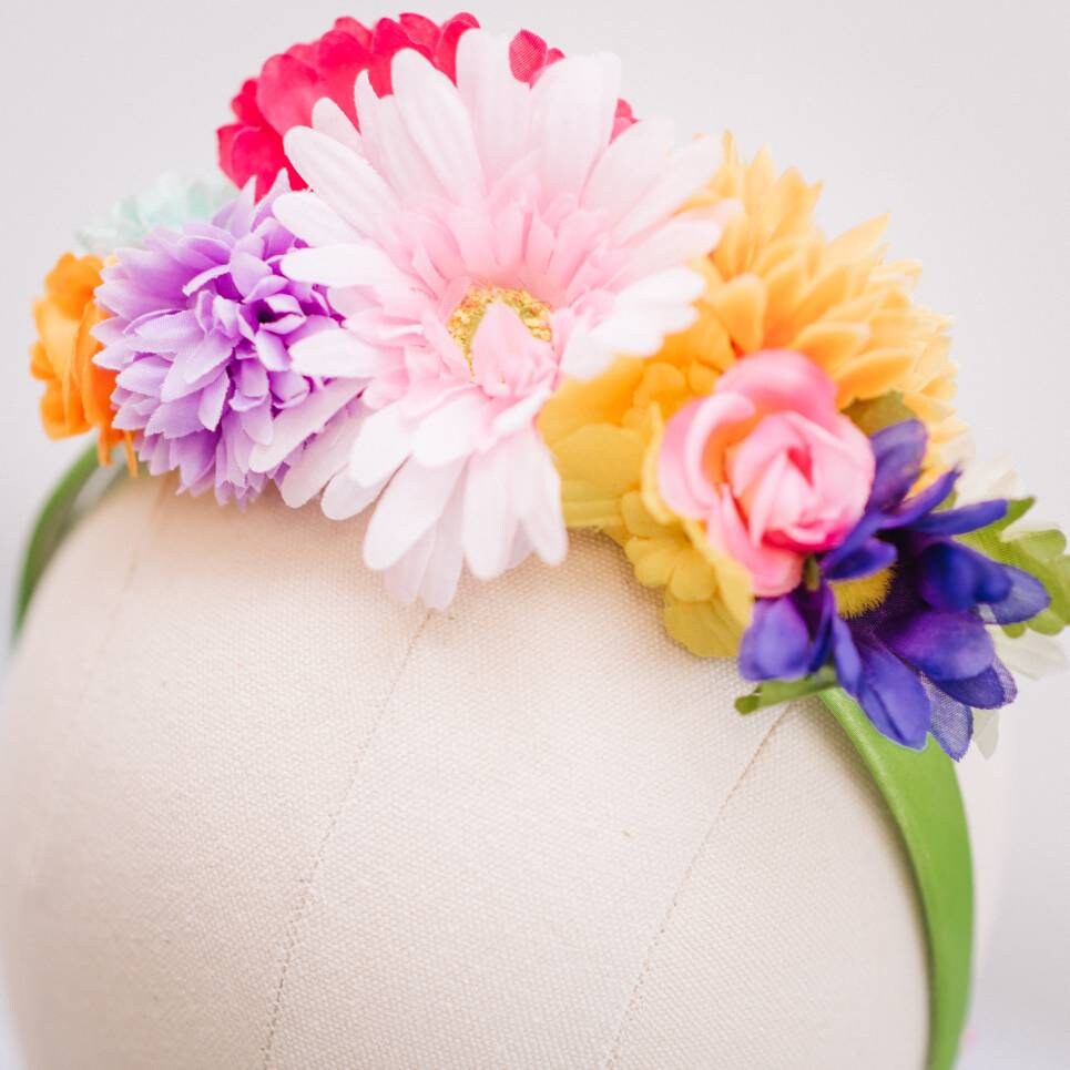 Multi-Coloured Flower Headband