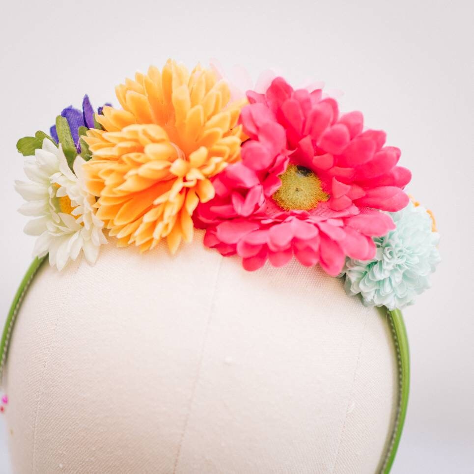 Multi-Coloured Flower Headband