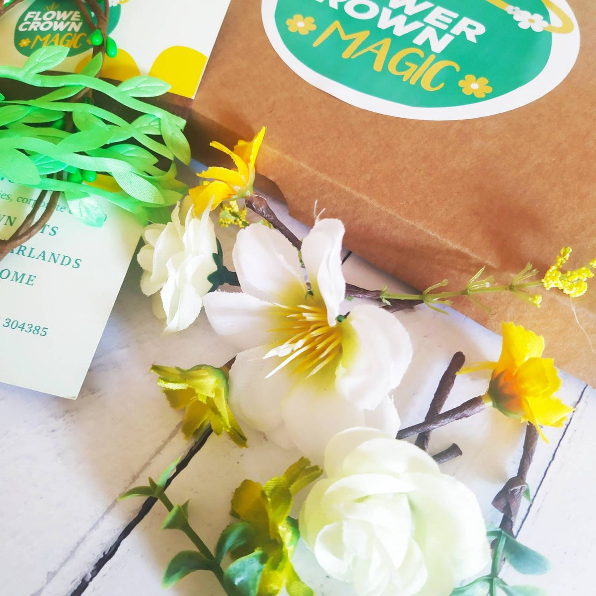 Children’s DIY Flower Crown Making kit & Video Guide, Child’s DIY Floral Garland, Luscious Lime, Flower headband DIY craft pack