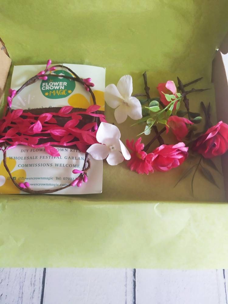 Flower crown kit for children, Atomic Pink, perfect Christmas gift