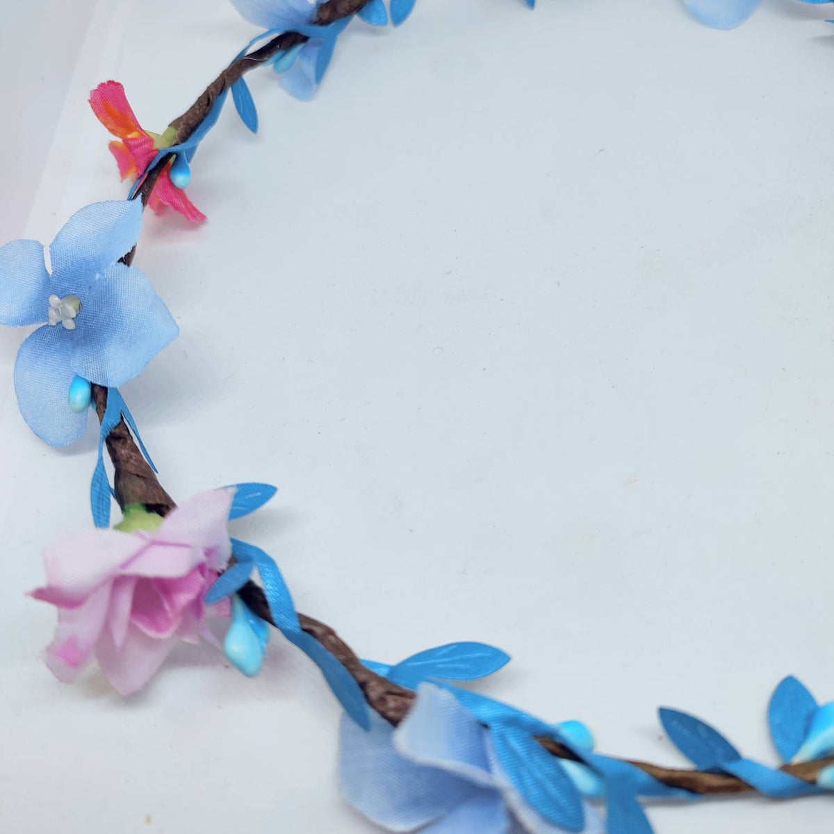 Blue and Pink Festival Flower Crown