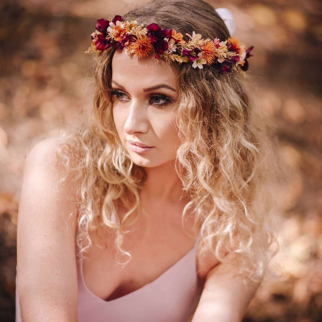 Autumn Flower crown, whimsical wedding headpiece. Aerin design