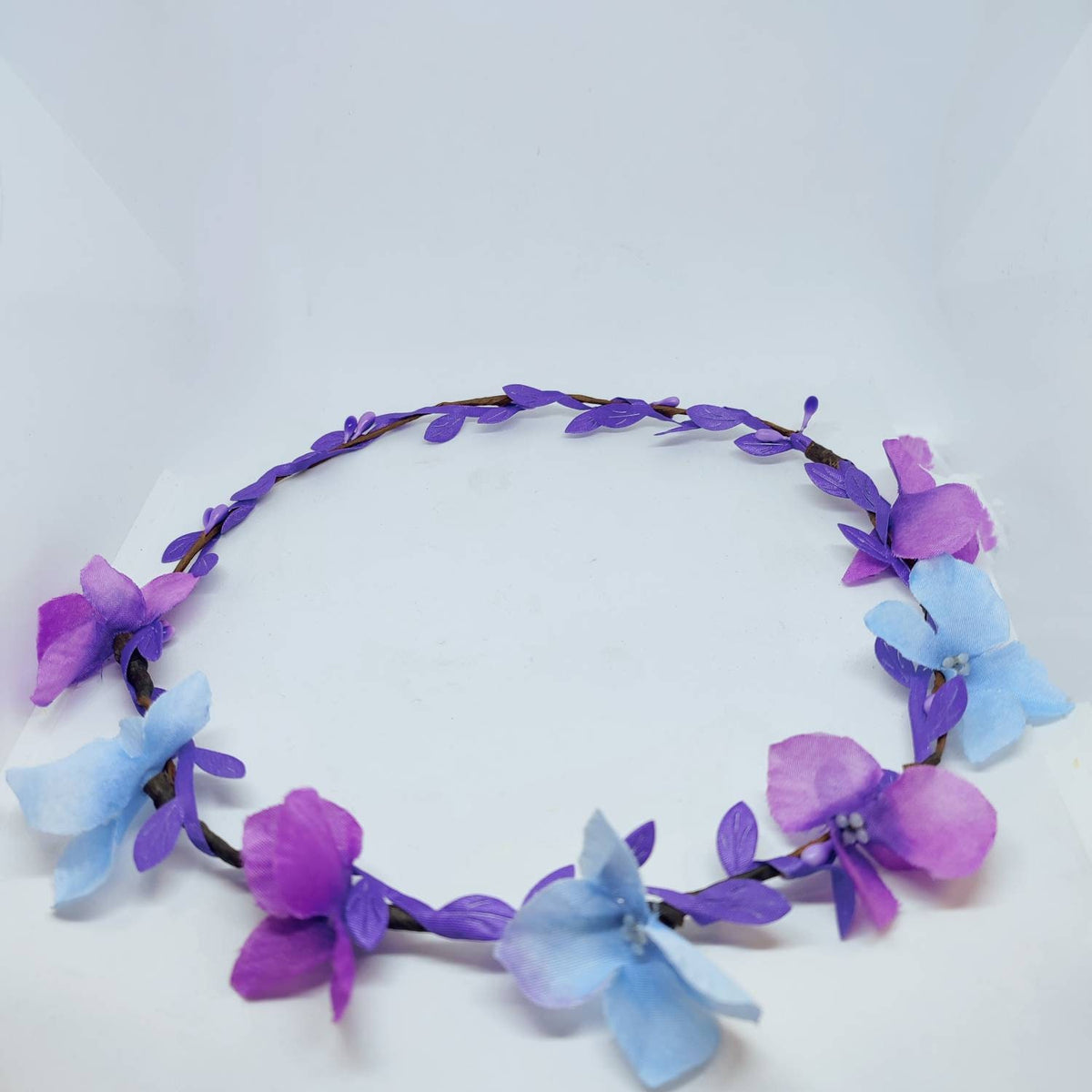 Purple and Blue Flower crown, hair garland