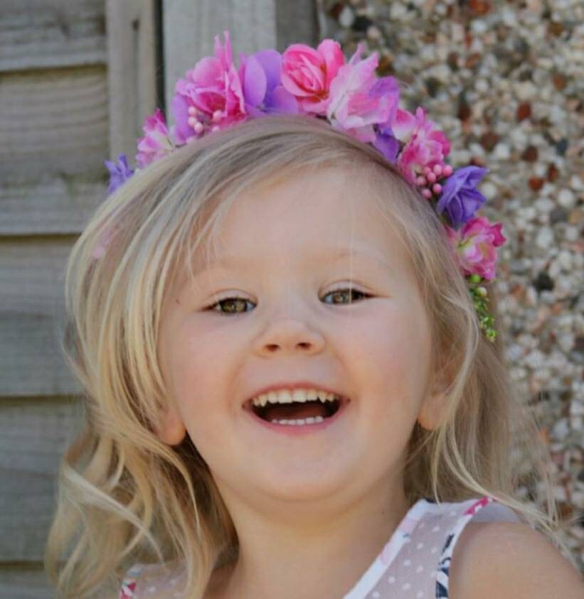 Child's Flower Headband, Pink and Purple