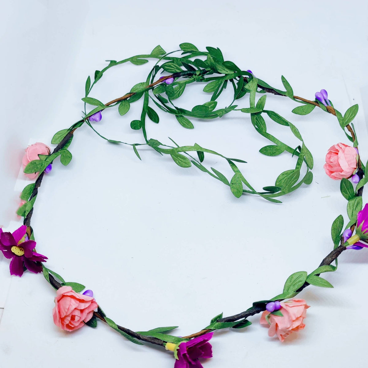 Purple and Pink Daisy, Rose Hair Garland