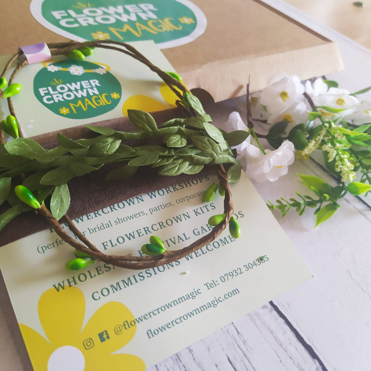 Children’s DIY Flower Crown Making kit & Video Guide, Child’s DIY Floral Garland, Forest Green Dream, Flower headband DIY craft pack
