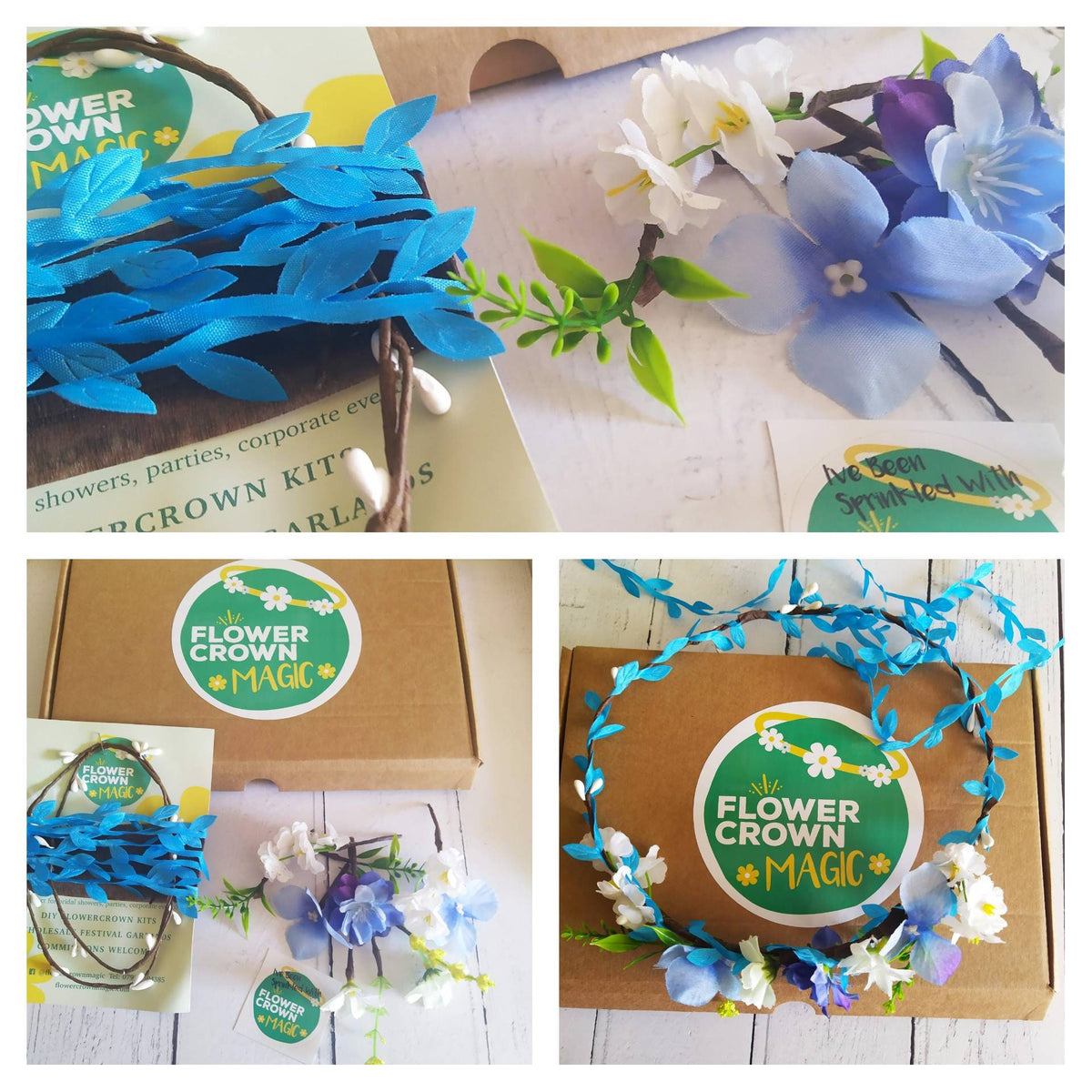 Children’s DIY Flower Crown Making kit & Video Guide, in choice of 10 colours