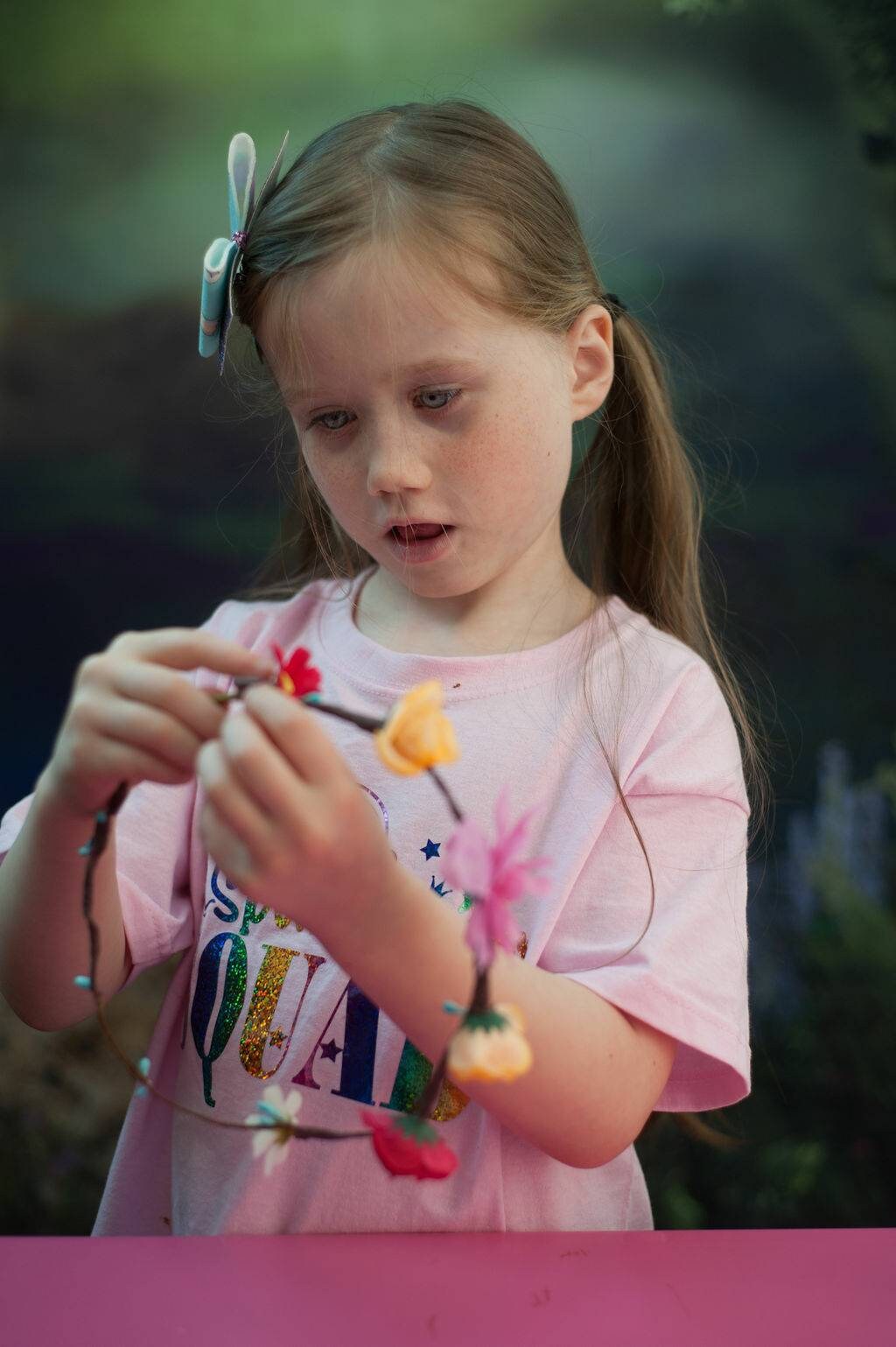 Children's DIY Flower Crown Making Kit & Video Guide, DIY Floral Garland, Zesty Orange, Flower Headband Kit